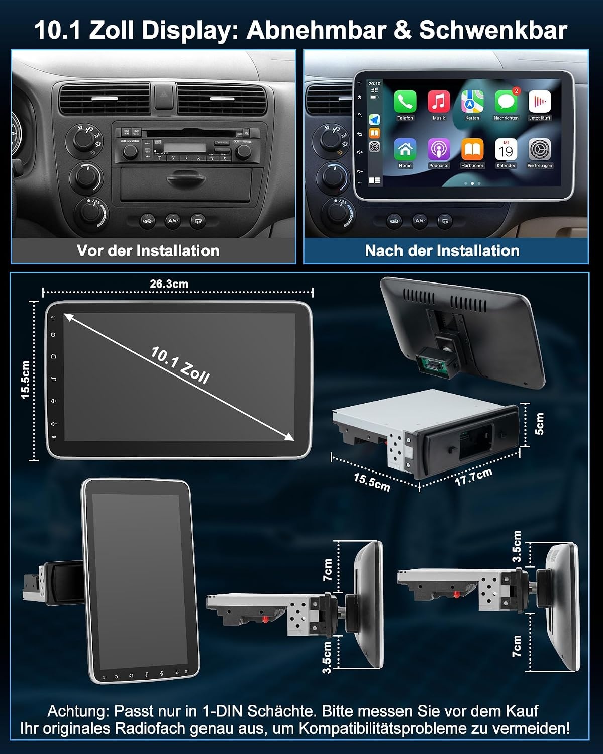 Autoradio met 10.1" Draaibaar Scherm & Navigatie - 30% Korting!
