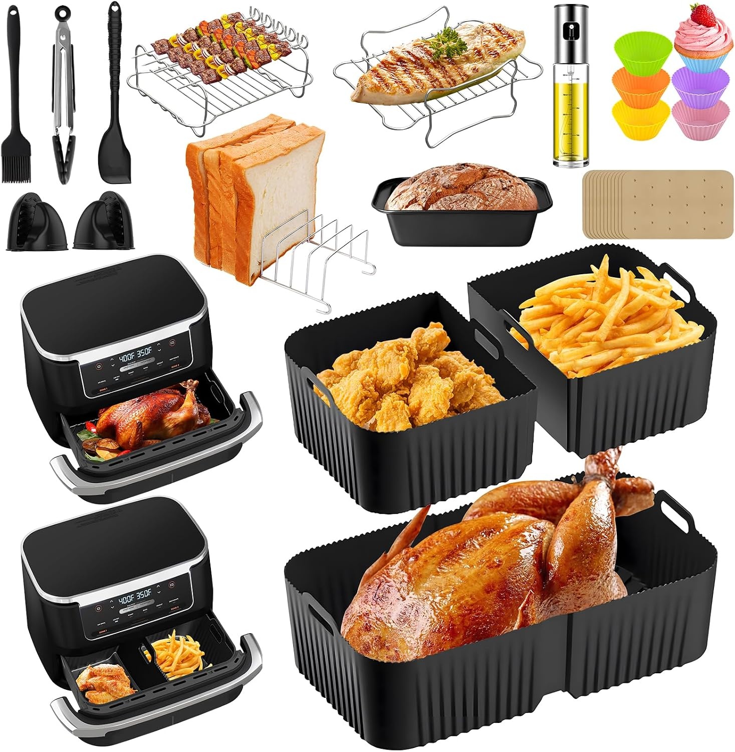 Airfryer Accessoireset Ninja Foodi 10.4L: Siliconen Vormen & Meer - 40% Korting!