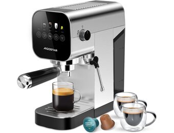 Espressomachine Aigostar 20 Bar - Digitaal Touchscreen - 30% Korting