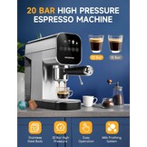 Espressomachine Aigostar 20 Bar - Digitaal Touchscreen - 30% Korting
