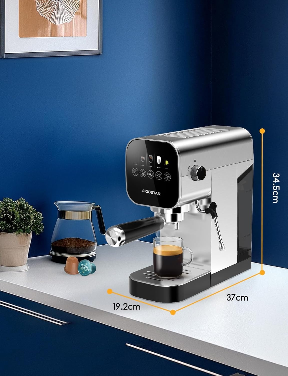 Espressomachine Aigostar 20 Bar - Digitaal Touchscreen - 30% Korting