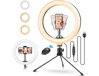 Giant LED Ringlamp 26cm met Statief & Afstandsbediening (31% Korting)