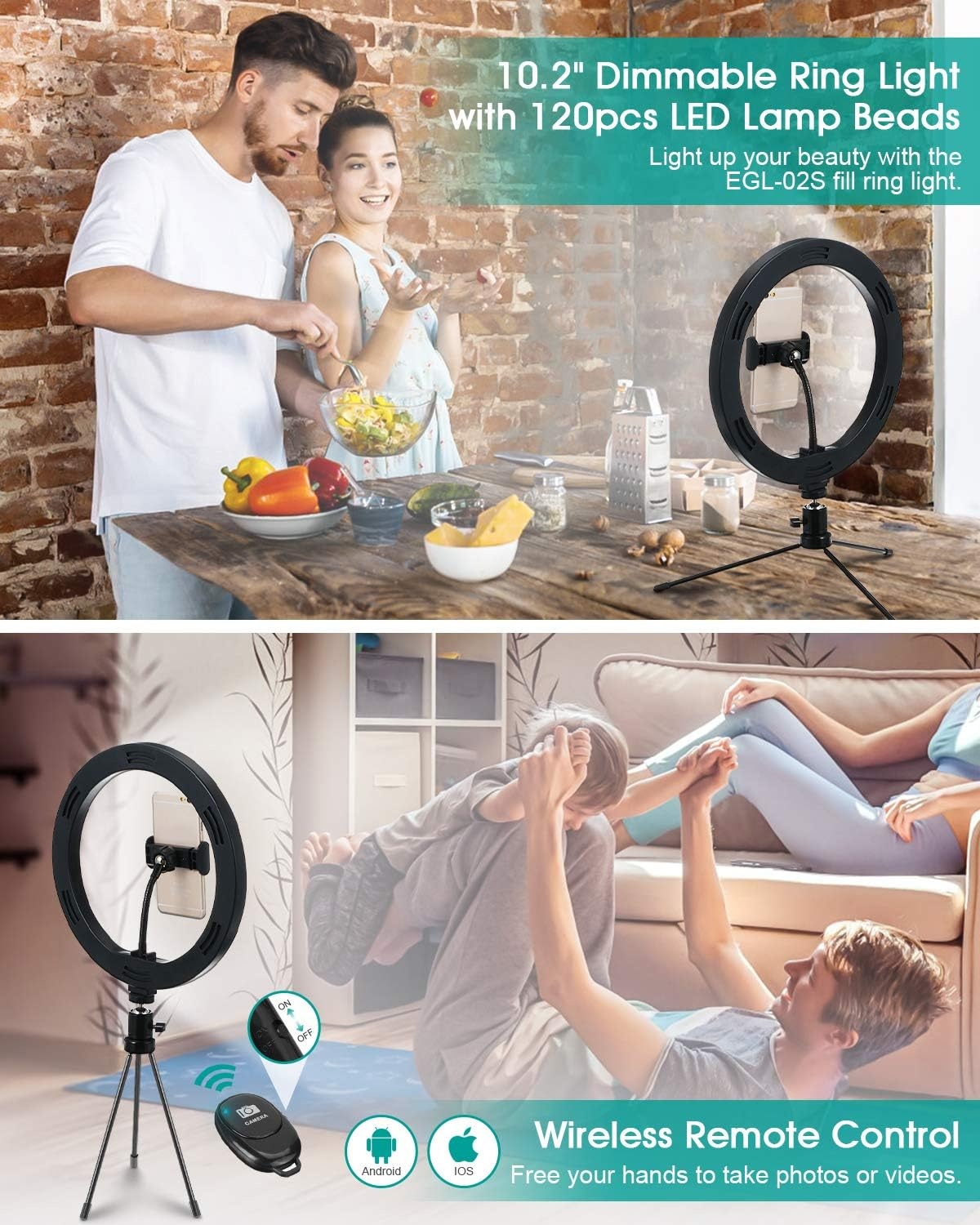 Giant LED Ringlamp 26cm met Statief & Afstandsbediening (31% Korting)
