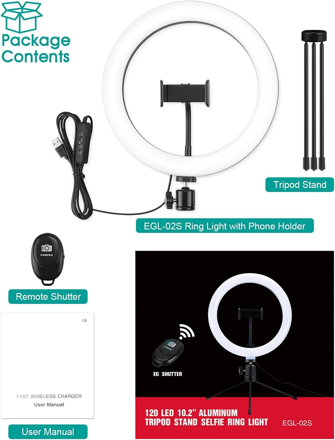 Giant LED Ringlamp 26cm met Statief & Afstandsbediening (31% Korting)