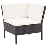 VidaXL 3-delige Loungeset Poly Rattan Zwart - 49% Korting