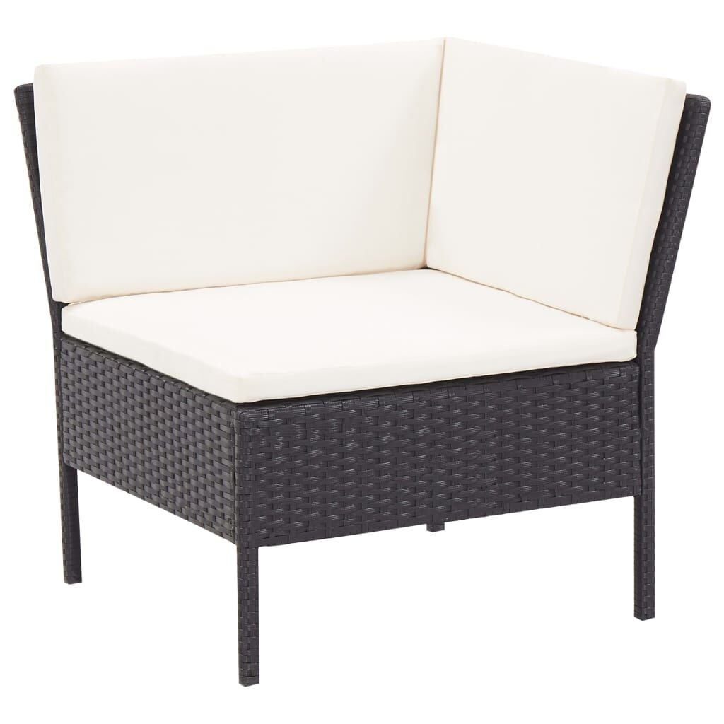 VidaXL 3-delige Loungeset Poly Rattan Zwart - 49% Korting