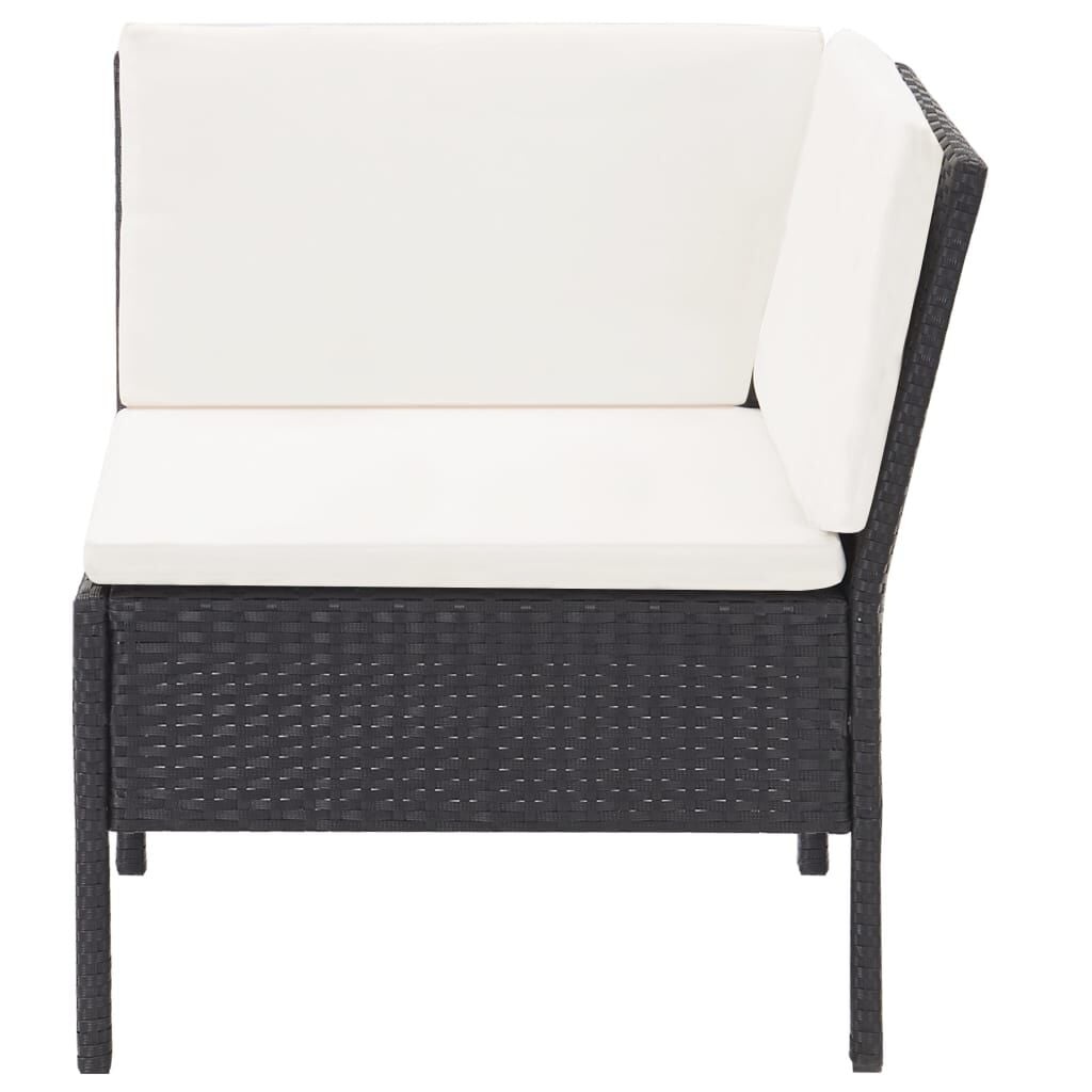 VidaXL 3-delige Loungeset Poly Rattan Zwart - 49% Korting