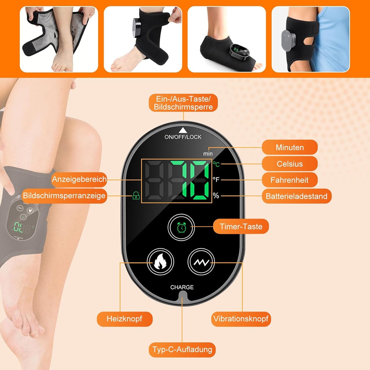 Elektrisch Voetmassageapparaat 3-in-1 Draadloos met Warmte - 41% Korting
