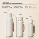 Roestvrijstalen Thermosfles Zwart 1000ml - 32% Korting!