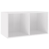 LP Opbergbox Hoogglans Wit Bewerkt Hout 71x34x36 cm - 72% Korting!