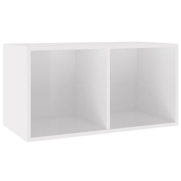 LP Opbergbox Hoogglans Wit Bewerkt Hout 71x34x36 cm - 72% Korting!