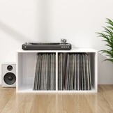 LP Opbergbox Hoogglans Wit Bewerkt Hout 71x34x36 cm - 72% Korting!