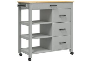 vidaXL Keukentrolley MONZA 84x40x90 cm Massief Grenenhout - 41% Korting