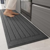COLOR&GEOMETRY Keukenmat - 44x150cm Grijs - Antislip & Wasbaar - 29% Korting!