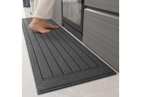 Grijze Keukenmat 44x150cm - Antislip & Wasbaar met 35% Korting