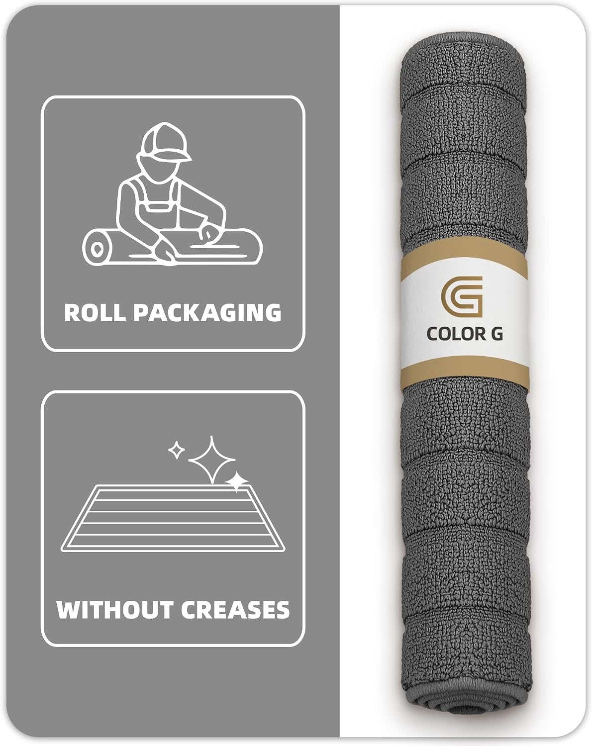 COLOR&GEOMETRY Keukenmat - 44x150cm Grijs - Antislip & Wasbaar - 29% Korting!