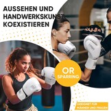 Bokshandschoenen MMA Kickboksen Heren Dames Blauw Wit - 45% Korting!