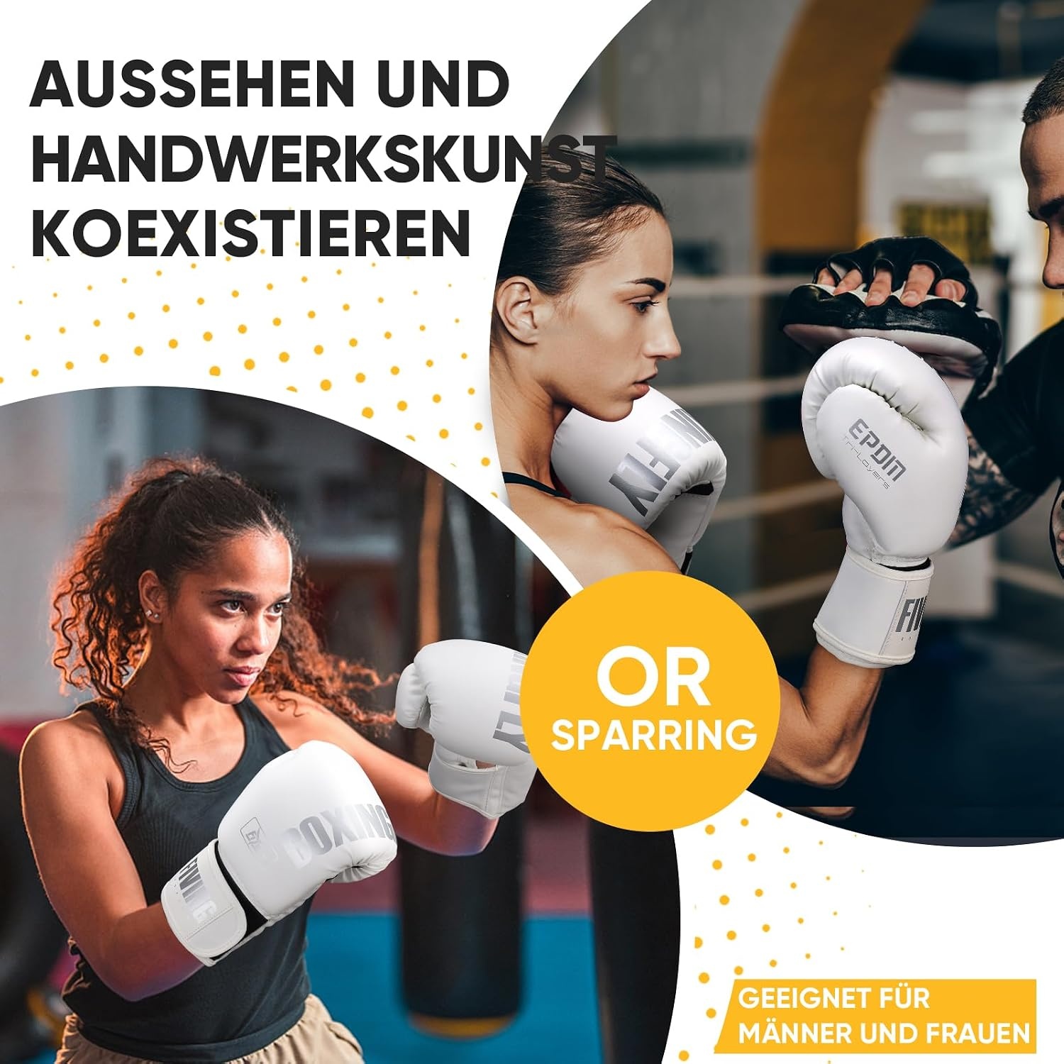 Bokshandschoenen MMA Kickboksen Heren Dames Blauw Wit - 45% Korting!