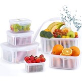 Luxear Vershoudbakjes Set 5-delig - Wit - Inclusief Lekbak en Deksel - 0.7L tot 5.8L