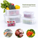 Luxear Vershoudbakjes Set 5-delig - Wit - Inclusief Lekbak en Deksel - 0.7L tot 5.8L