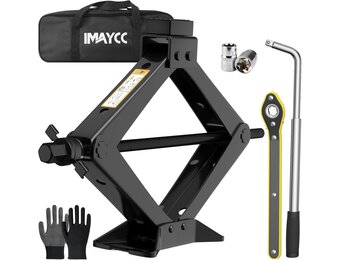 IMAYCC Autokrik 3T, 3000 kg, universele schaarkrik voor auto, draagbare krik met wielmoersleutel, auto-noodset voor auto, SUV, MPV, ideaal voor onderhoud en reparatie