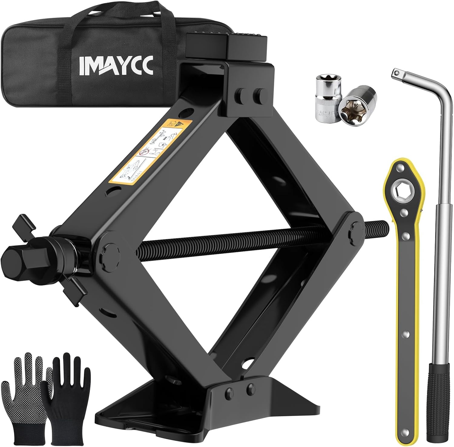 IMAYCC Autokrik 3T, 3000 kg, universele schaarkrik voor auto, draagbare krik met wielmoersleutel, auto-noodset voor auto, SUV, MPV, ideaal voor onderhoud en reparatie