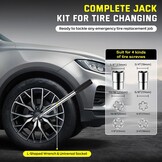 IMAYCC Autokrik 3T, 3000 kg, universele schaarkrik voor auto, draagbare krik met wielmoersleutel, auto-noodset voor auto, SUV, MPV, ideaal voor onderhoud en reparatie