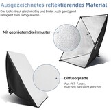 FGen Softbox Set voor fotostudio's, 2 x 50 x 70 cm, softbox, led-verlichtingsset met 85 W, 2700-6400 K, 2 m - Maat 2 x 50 x 70 cm Softbox 85 W