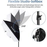 FGen Softbox Set voor fotostudio's, 2 x 50 x 70 cm, softbox, led-verlichtingsset met 85 W, 2700-6400 K, 2 m - Maat 2 x 50 x 70 cm Softbox 85 W