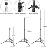 FGen Softbox Set voor fotostudio's, 2 x 50 x 70 cm, softbox, led-verlichtingsset met 85 W, 2700-6400 K, 2 m - Maat 2 x 50 x 70 cm Softbox 85 W