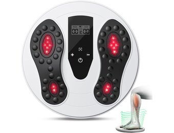 LungSank EMS & TENS Voetmassageapparaat met Infrarood 660+850nm - Wit/Zwart