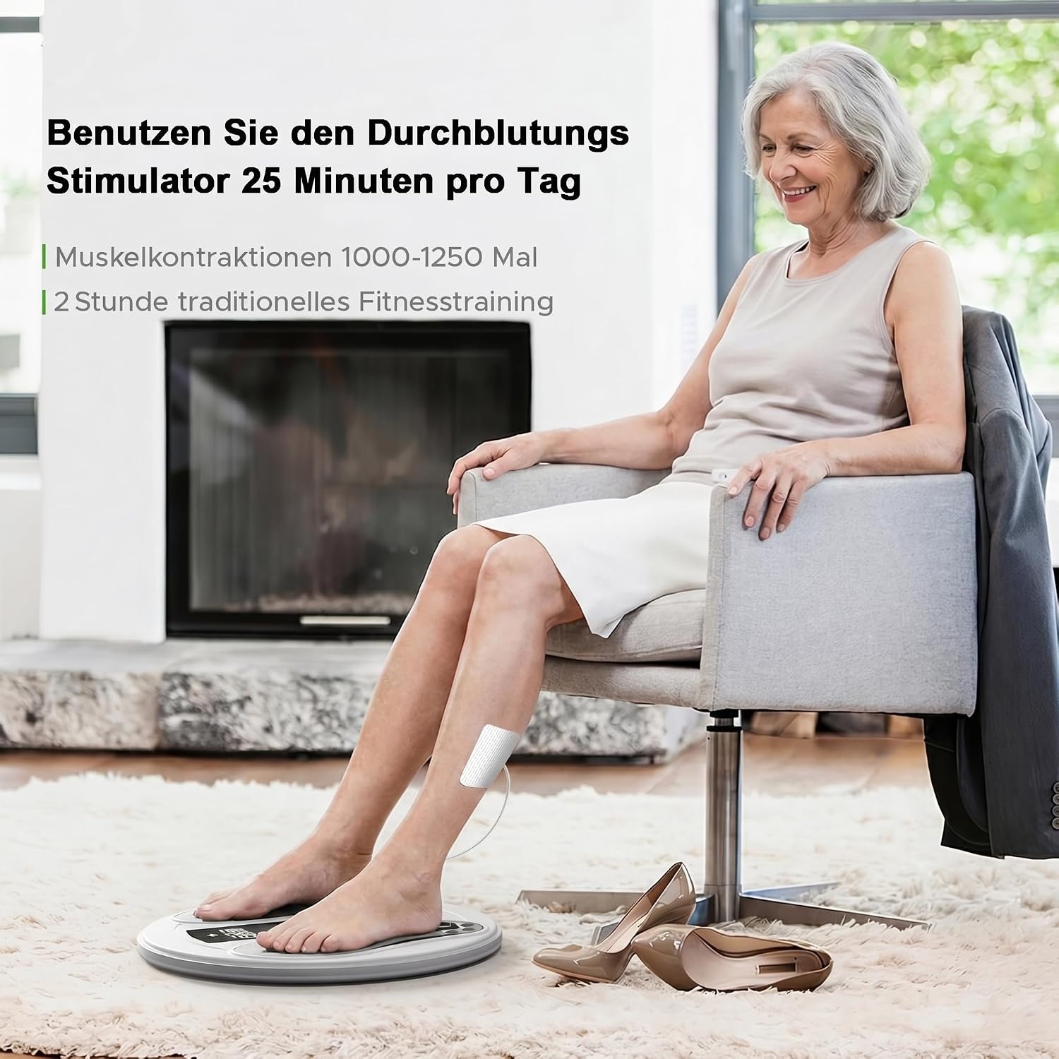 LungSank EMS & TENS Voetmassageapparaat met Infrarood 660+850nm - Wit/Zwart