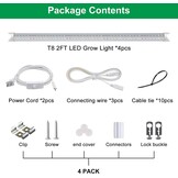 wolezek Led-tuinbouwlamp, 2 meter, 4 stuks, T8, compleet spectrum, lamp voor binnenplanten, 384 leds, groeilamp voor planten, design van daisy ketting (komt overeen met 300 W HPS)