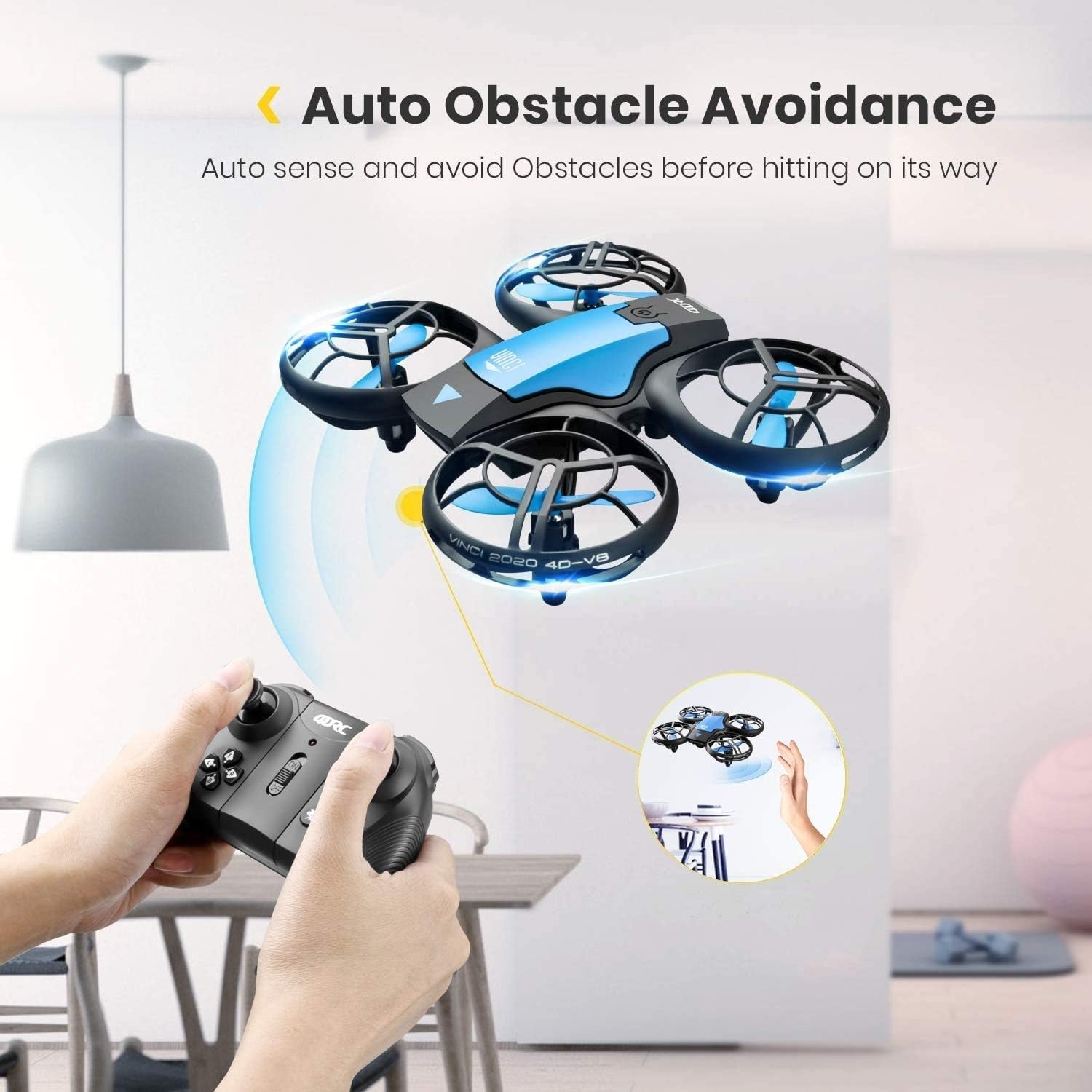 4DRC Mini Drone voor kinderen - Quadcopter met afstandsbediening en 3 accu's - Blauw