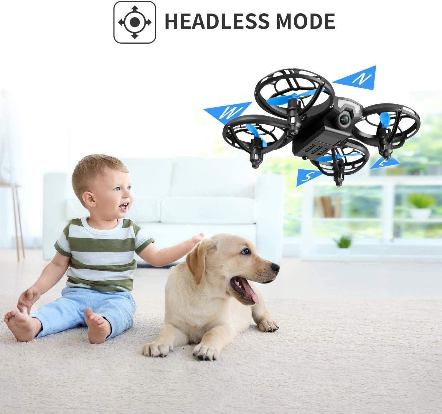 4DRC Mini Drone voor kinderen - Quadcopter met afstandsbediening en 3 accu's - Blauw