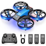 4DRC Mini Drone voor kinderen - Quadcopter met afstandsbediening en 3 accu's - Blauw