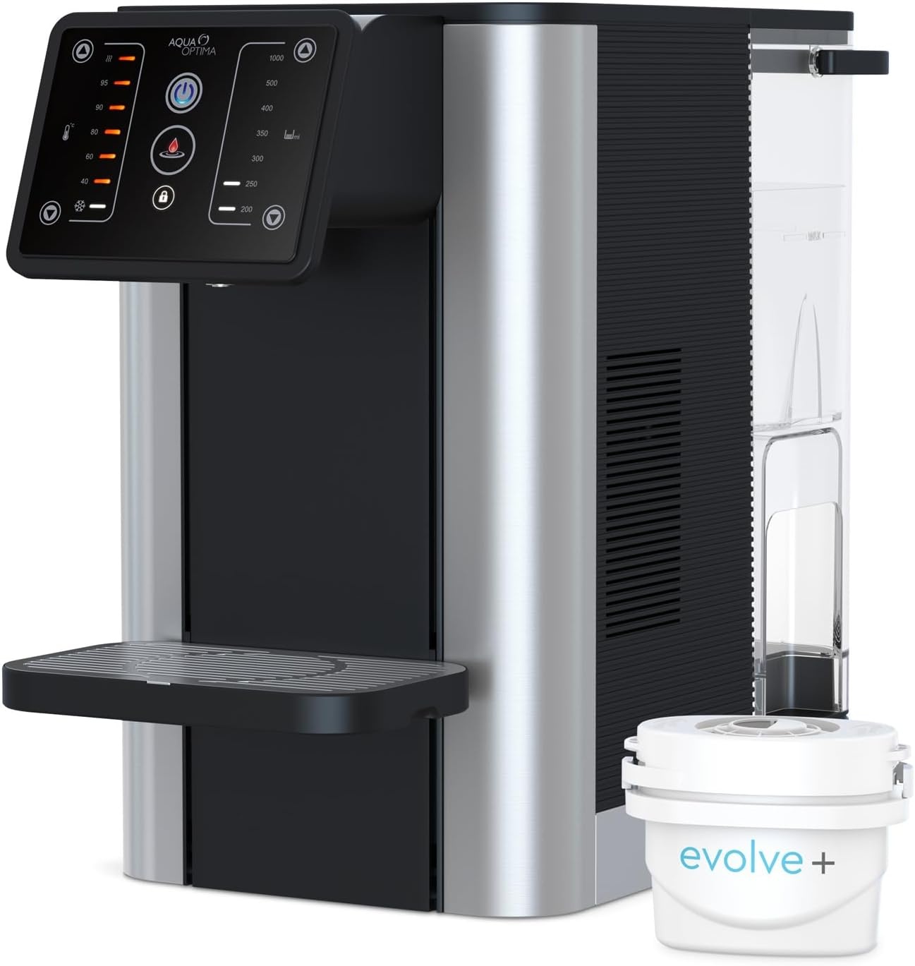 Aqua Optima Aurora Instant dispenser voor warm en gekoeld water, capaciteit 3,8 l, milieuvriendelijk alternatief voor waterkokers, met 1 x Evolve+ waterfilter voor 30 dagen