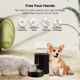 JUNSPOW Automatische Drinkfontein 4 liter Zwart - Waterdispenser voor Hond en Kat