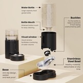 JUNSPOW Automatische Drinkfontein 4 liter Zwart - Waterdispenser voor Hond en Kat