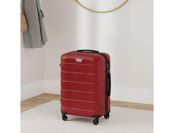 COOLIFE Reiskoffer hardshell koffer Medium koffer Bagage Lichtgewicht Reiskoffer Handbagage Koffer incl. TSA-slot trolley bagage rolkoffer 4 wielen ABS harde schaal (Rood, 67cm-60L)