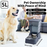 5L Automatische Voer- en Waterdispenser voor Honden en Katten, Donkergrijs