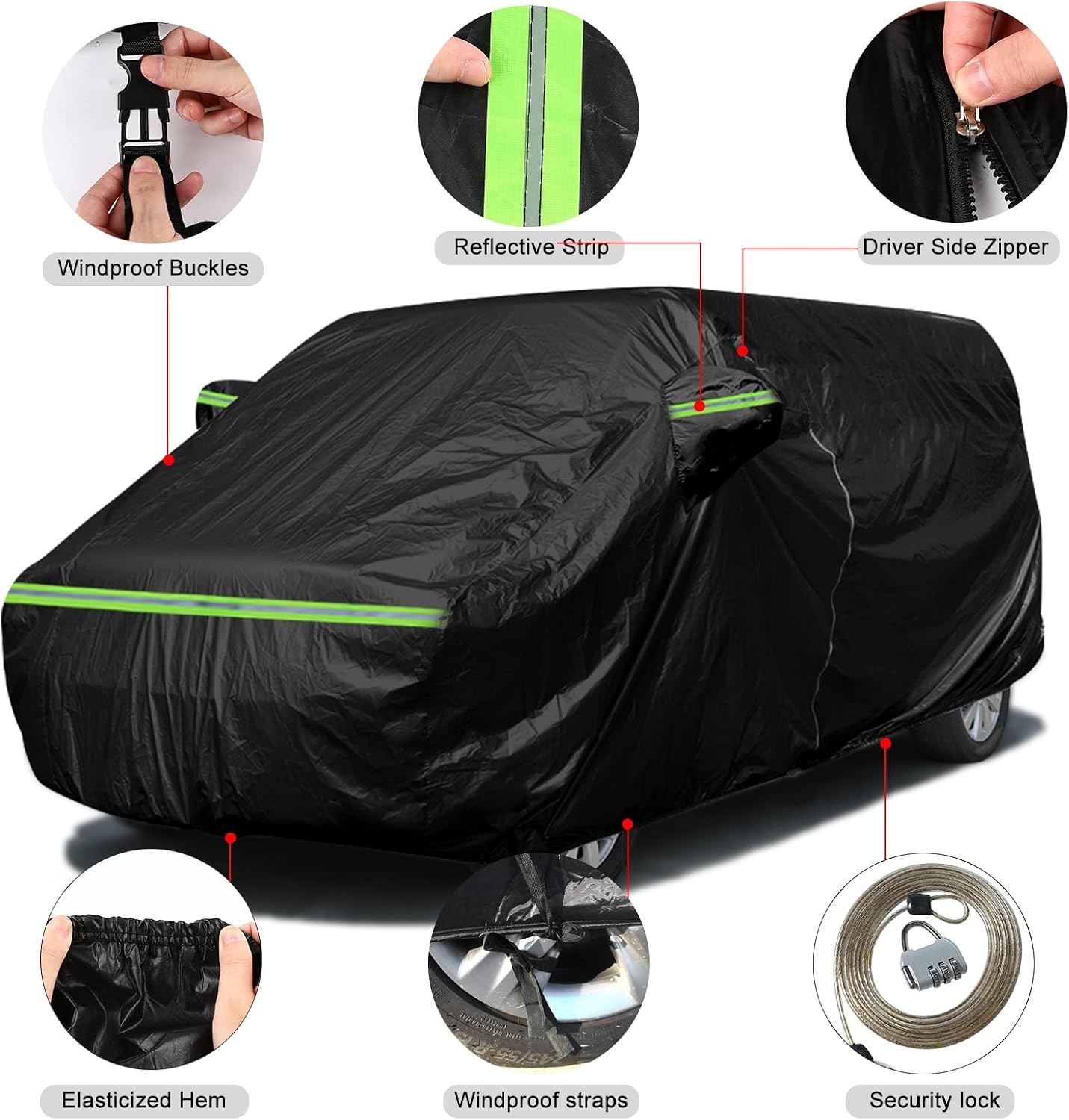 Soekodu Autohoes voor Ford Transit Custom L1H1 2012-2022 - Zwart - 300D Vinyl