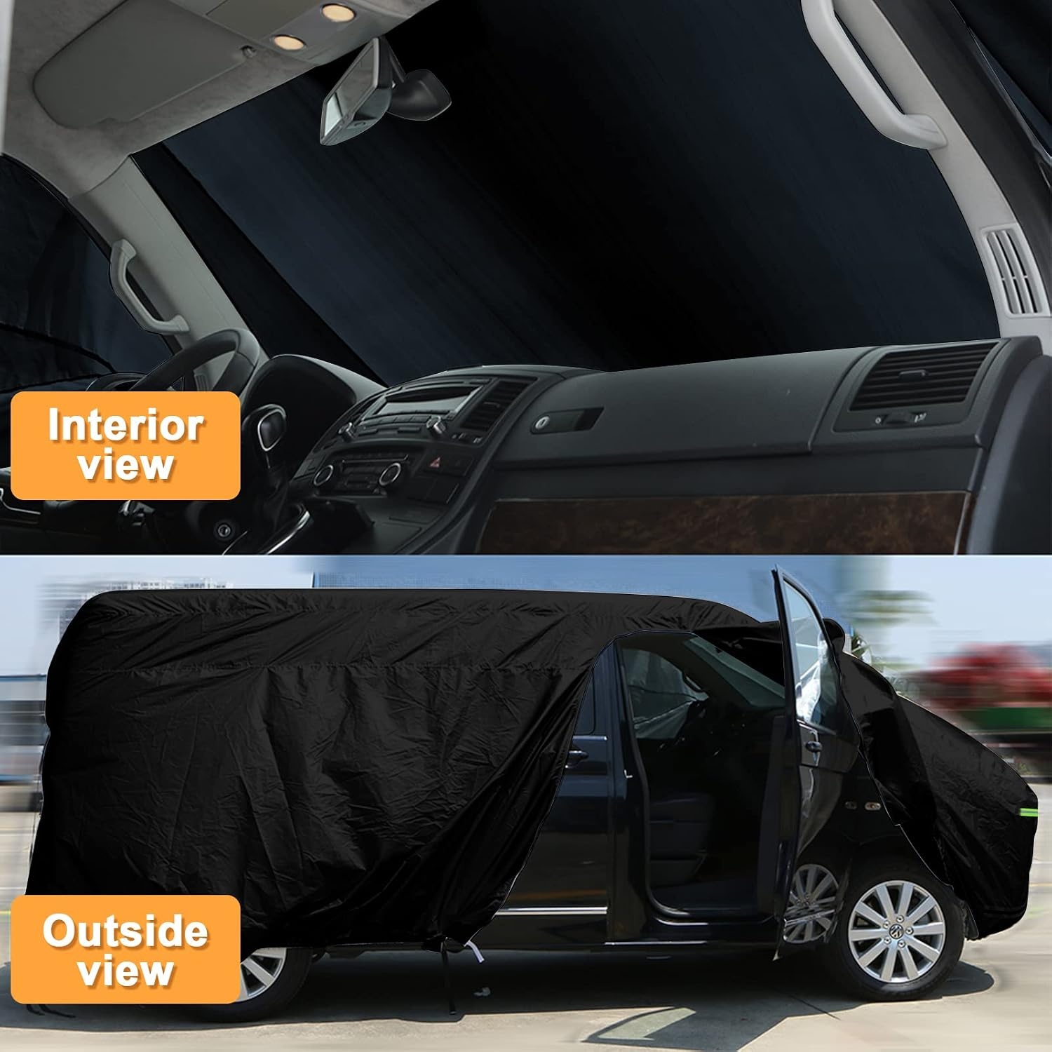 Soekodu Autohoes voor Ford Transit Custom L1H1 2012-2022 - Zwart - 300D Vinyl
