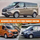 Soekodu Autohoes voor Ford Transit Custom L1H1 2012-2022 - Zwart - 300D Vinyl