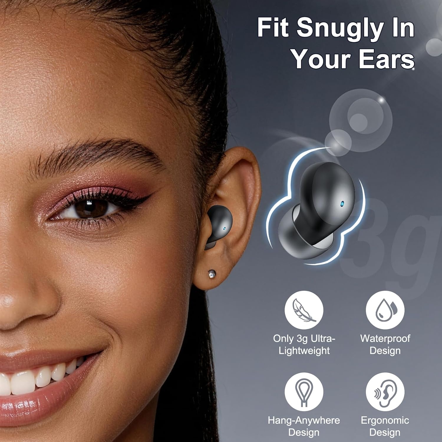 Slaapoordopjes met witte ruis & Bluetooth 6.0 - Zwart (58% Korting)