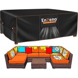 Enzeno Tuintafelhoes Waterdichte,280x220x90cm Tuinmeubelafdekking Outdoor Tafelhoes ,420D Oxford-Stof Tuinmeubelhoes ,Beschermhoes voor Tuinmeubelen Winddicht Afdekhoes voor Tafel en Stoelen - Maat 280x220x90cm