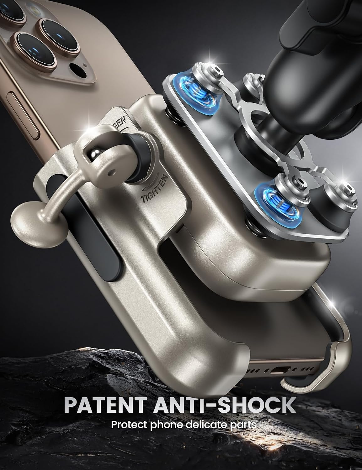 Lamicall Telefoonhouder voor Motor en Fiets - Goud - Geschikt voor 4,7-7,2 inch telefoons