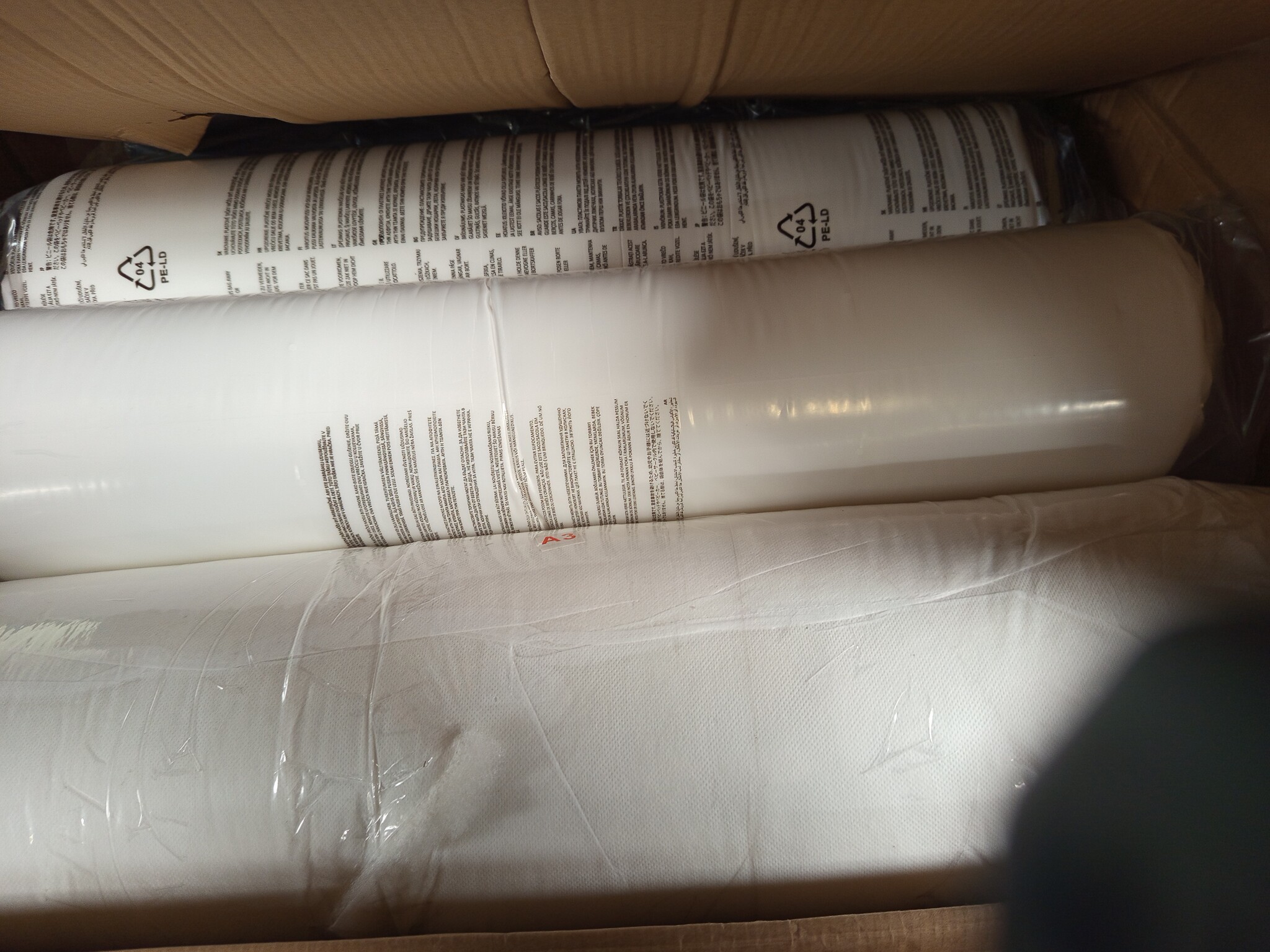 vidaXL Driezitsbank 180 cm fluweel crèmekleurig