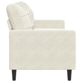vidaXL Driezitsbank 180 cm fluweel crèmekleurig