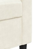 vidaXL Driezitsbank 180 cm fluweel crèmekleurig